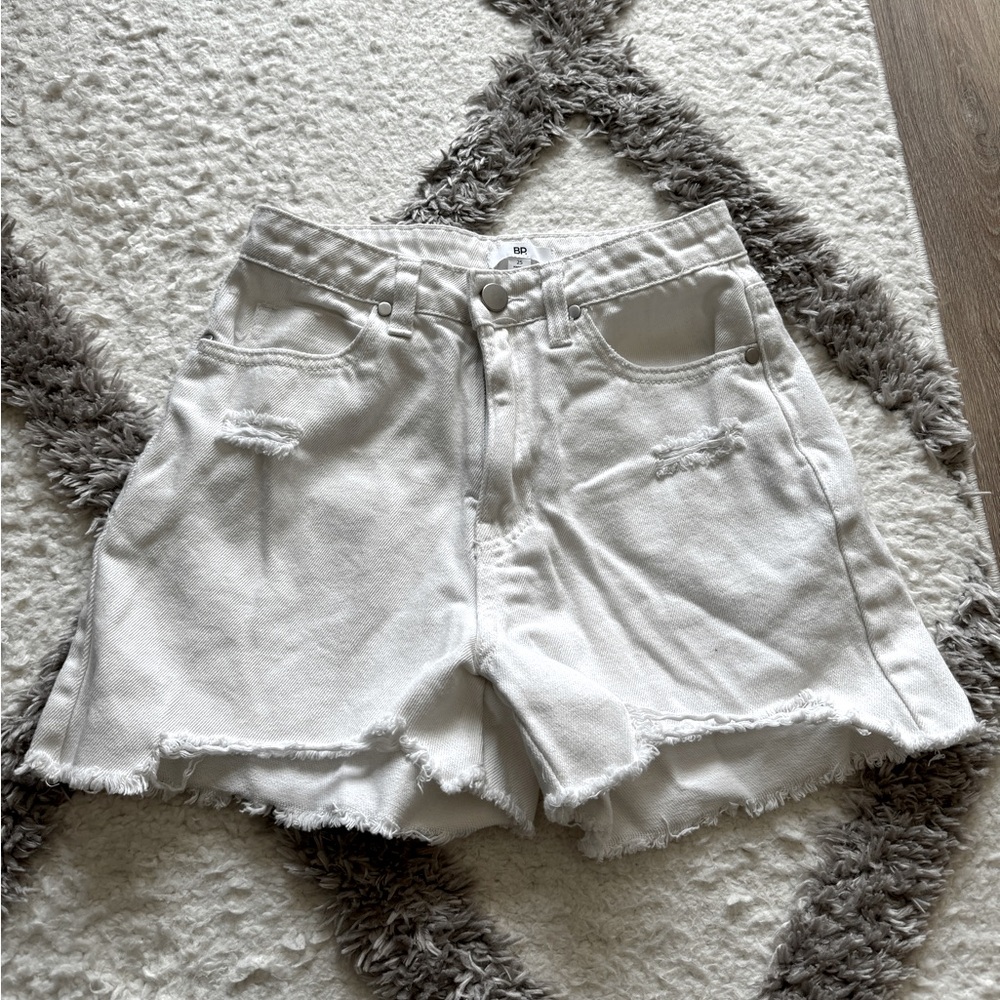 BP white denim shorts